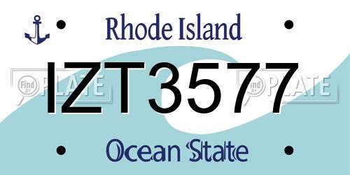 IZT3577 Rhode Island License Plate