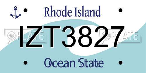 IZT3827 Rhode Island License Plate