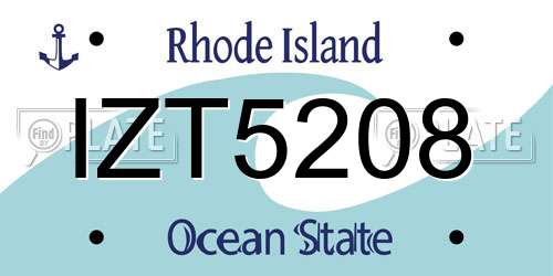 IZT5208 Rhode Island License Plate