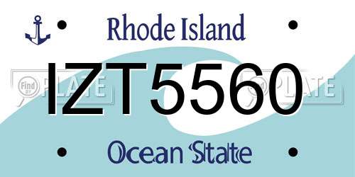 IZT5560 Rhode Island License Plate
