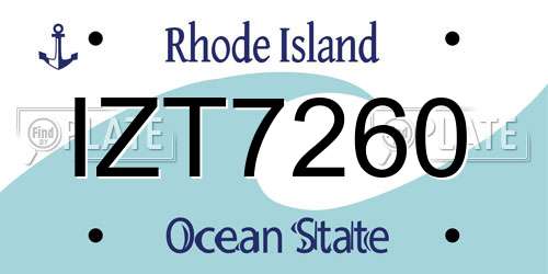 IZT7260 Rhode Island License Plate