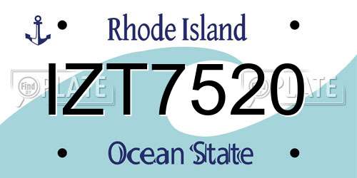 IZT7520 Rhode Island License Plate