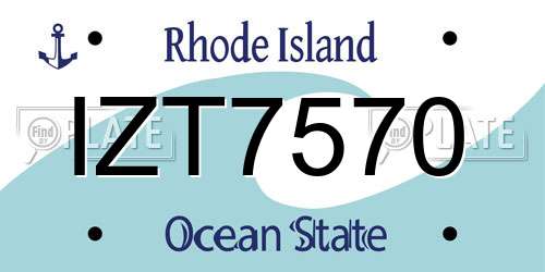 IZT7570 Rhode Island License Plate