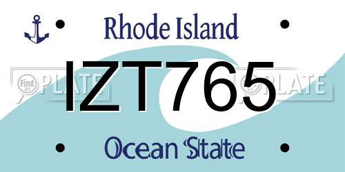IZT765 Rhode Island License Plate