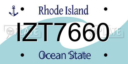 IZT7660 Rhode Island License Plate