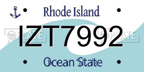 IZT7992 Rhode Island License Plate
