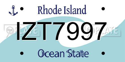 IZT7997 Rhode Island License Plate