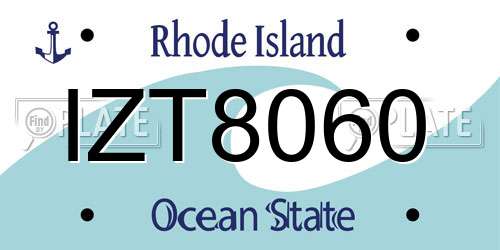 IZT8060 Rhode Island License Plate