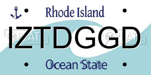 IZTDGGD Rhode Island License Plate
