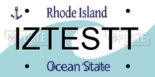 IZTESTT Rhode Island License Plate