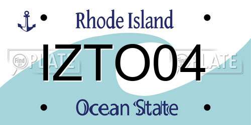IZTO04 Rhode Island License Plate