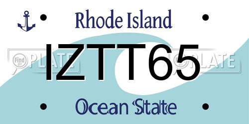 IZTT65 Rhode Island License Plate