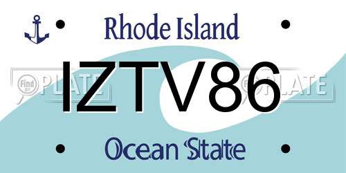 IZTV86 Rhode Island License Plate