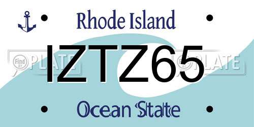 IZTZ65 Rhode Island License Plate