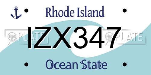 IZX347 Rhode Island License Plate