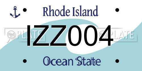 IZZ004 Rhode Island License Plate