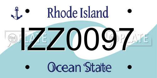 IZZ0097 Rhode Island License Plate