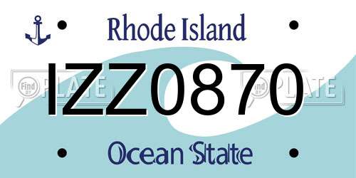 IZZ0870 Rhode Island License Plate