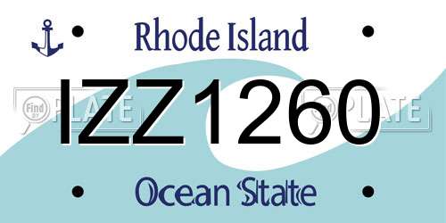 IZZ1260 Rhode Island License Plate
