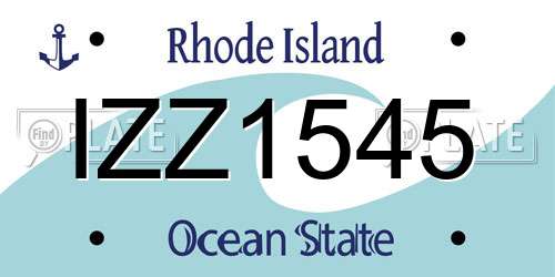 IZZ1545 Rhode Island License Plate