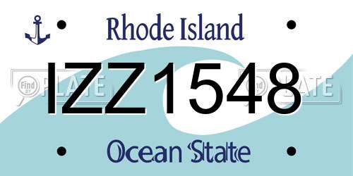 IZZ1548 Rhode Island License Plate