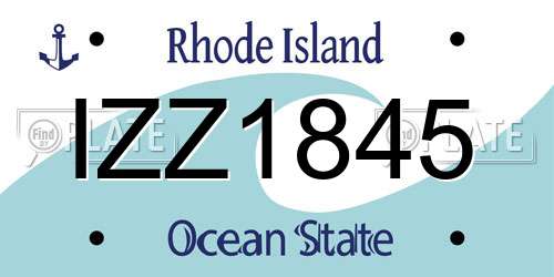 IZZ1845 Rhode Island License Plate
