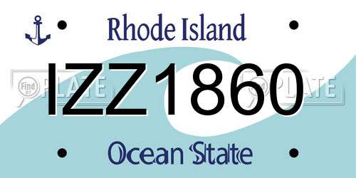 IZZ1860 Rhode Island License Plate