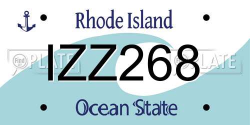IZZ268 Rhode Island License Plate