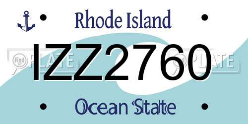 IZZ2760 Rhode Island License Plate