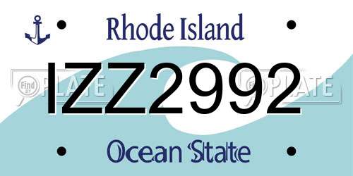 IZZ2992 Rhode Island License Plate