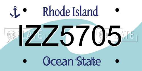 IZZ5705 Rhode Island License Plate