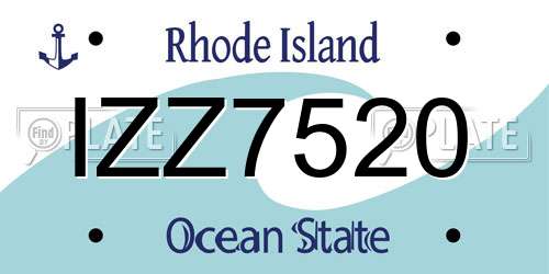 IZZ7520 Rhode Island License Plate