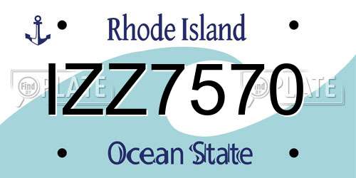 IZZ7570 Rhode Island License Plate