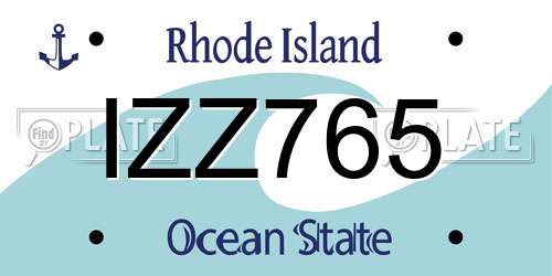 IZZ765 Rhode Island License Plate