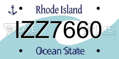 IZZ7660 Rhode Island License Plate