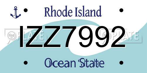 IZZ7992 Rhode Island License Plate