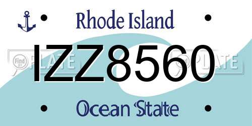 IZZ8560 Rhode Island License Plate