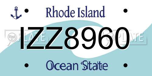 IZZ8960 Rhode Island License Plate