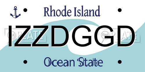 IZZDGGD Rhode Island License Plate
