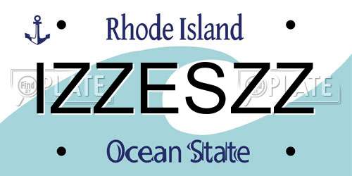 IZZESZZ Rhode Island License Plate