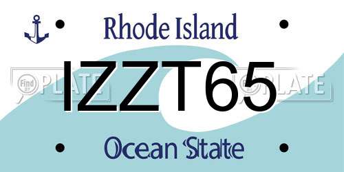 IZZT65 Rhode Island License Plate