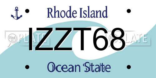 IZZT68 Rhode Island License Plate