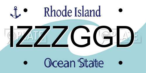 IZZZGGD Rhode Island License Plate