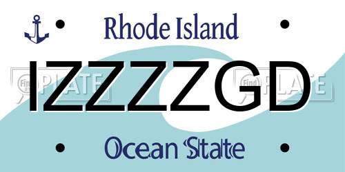 IZZZZGD Rhode Island License Plate