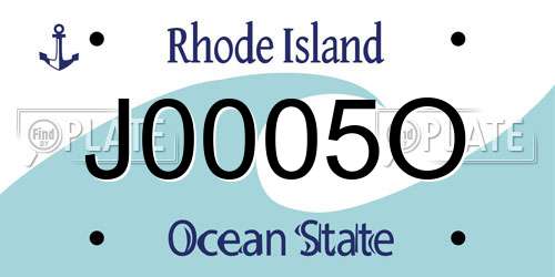 J0005O Rhode Island License Plate