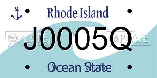 J0005Q Rhode Island License Plate