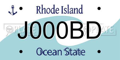 J000BD Rhode Island License Plate