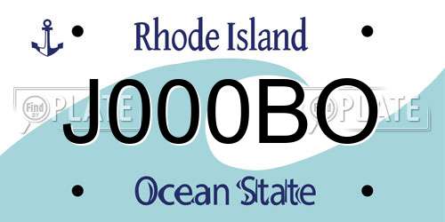 J000BO Rhode Island License Plate