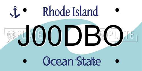 J00DBO Rhode Island License Plate