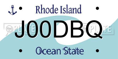 J00DBQ Rhode Island License Plate